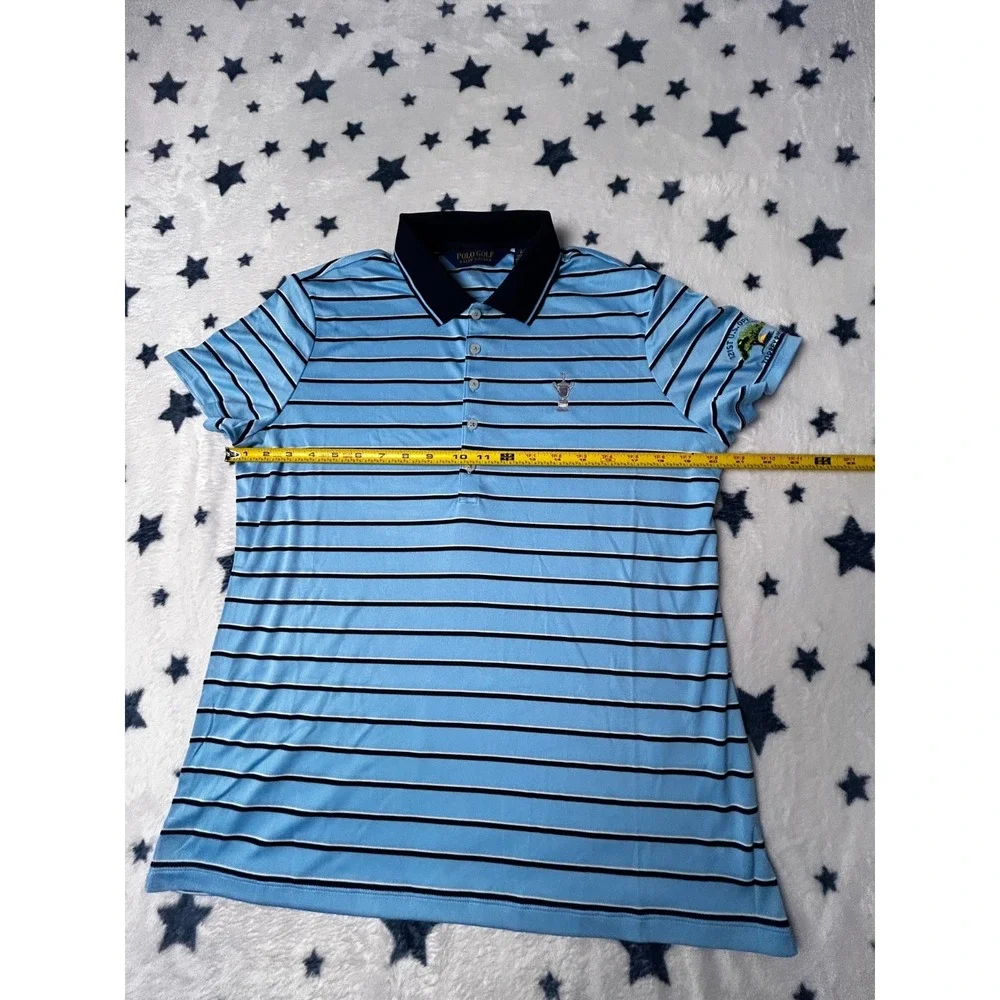 Polo Golf Ralph Lauren Mens XXL Blue Striped US Open Torrey Pines Polo Shirt